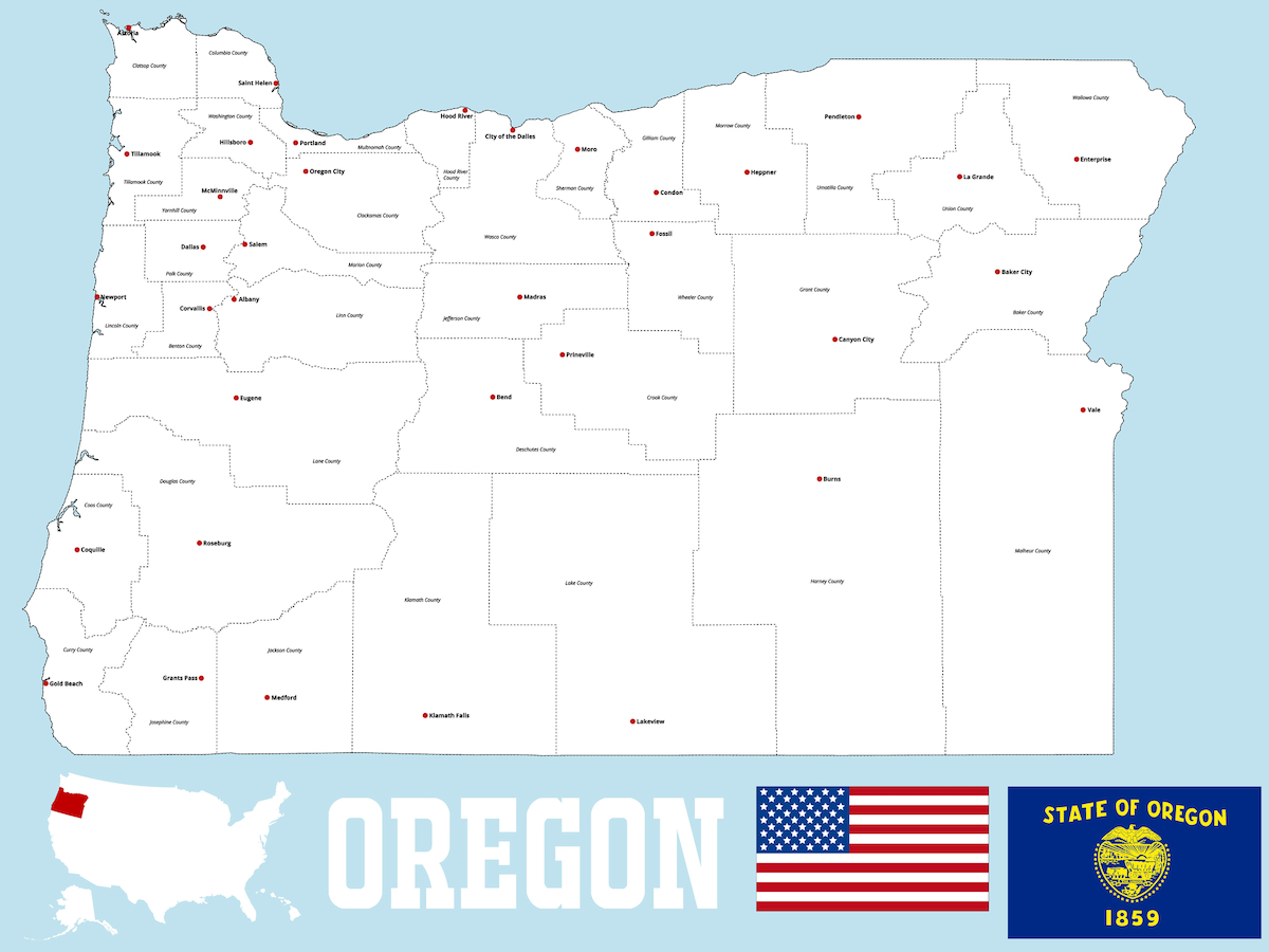 Oregon Map of Counties